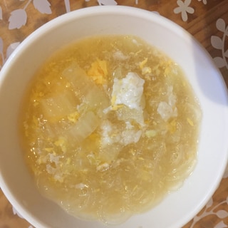 春雨と白菜の味噌汁スープ